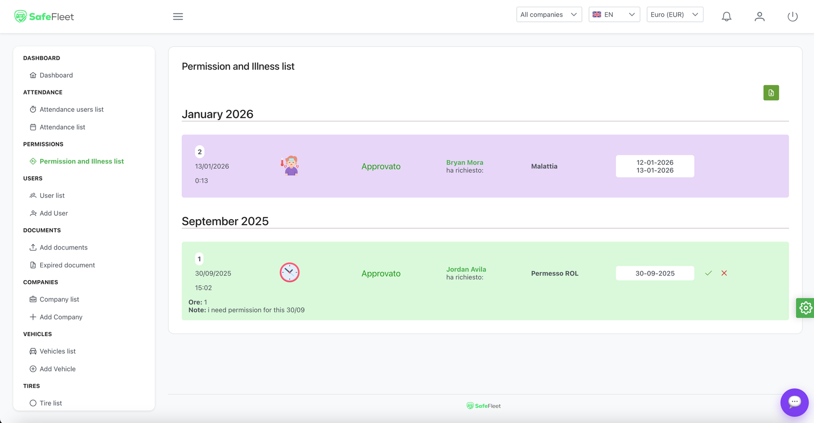 SafeFleet Tire Management